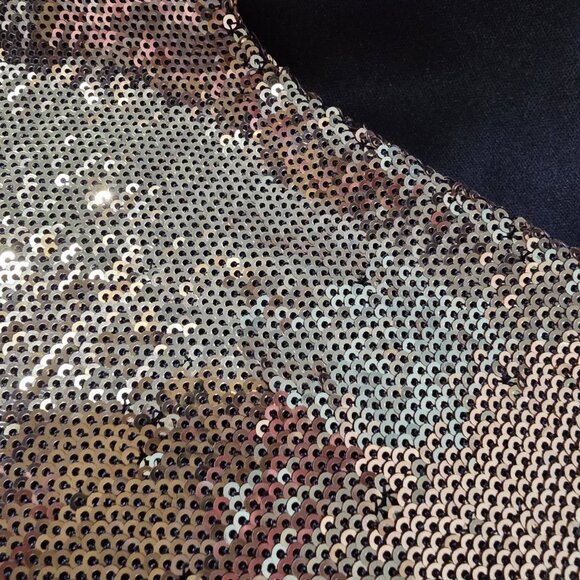 Forever 21 - Long Sleeve Gold Sequin Crop Top - Extra Small - Picture 8 of 10